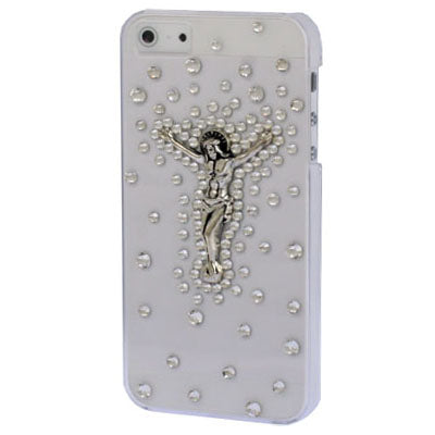Diamond Jesus pattern Plastic Case For iPhone 5