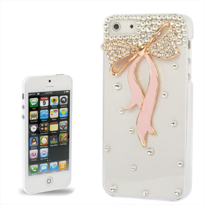 Diamond Series Bow Style Plastic Case for iPhone 5 & 5s & SE