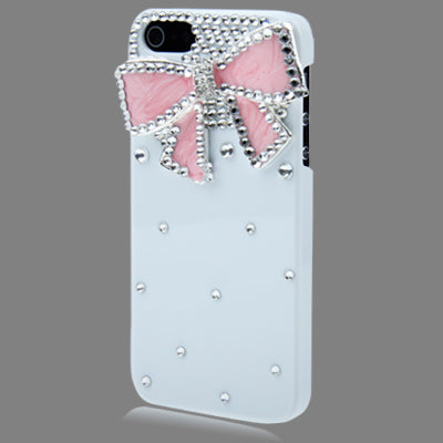 Diamond Series Bow Style Plastic Case for iPhone 5 & 5s & SE (Pink)