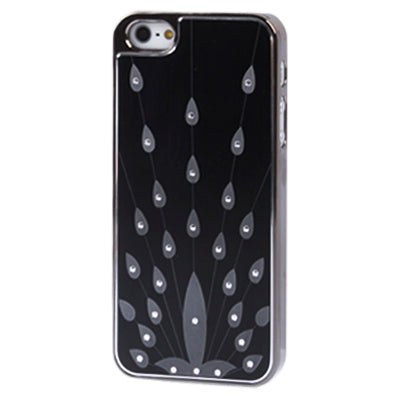 Brushed Metal Style Screens of The Peacock Pattern Diamond Series Metallic + Plastic Protective Case for iPhone 5 & 5s & SE