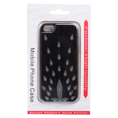 Brushed Metal Style Screens of The Peacock Pattern Diamond Series Metallic + Plastic Protective Case for iPhone 5 & 5s & SE