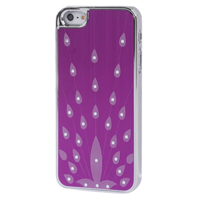Brushed Metal Style Screens of The Peacock Pattern Diamond Series Metallic + Plastic Protective Case for iPhone 5 & 5s & SE