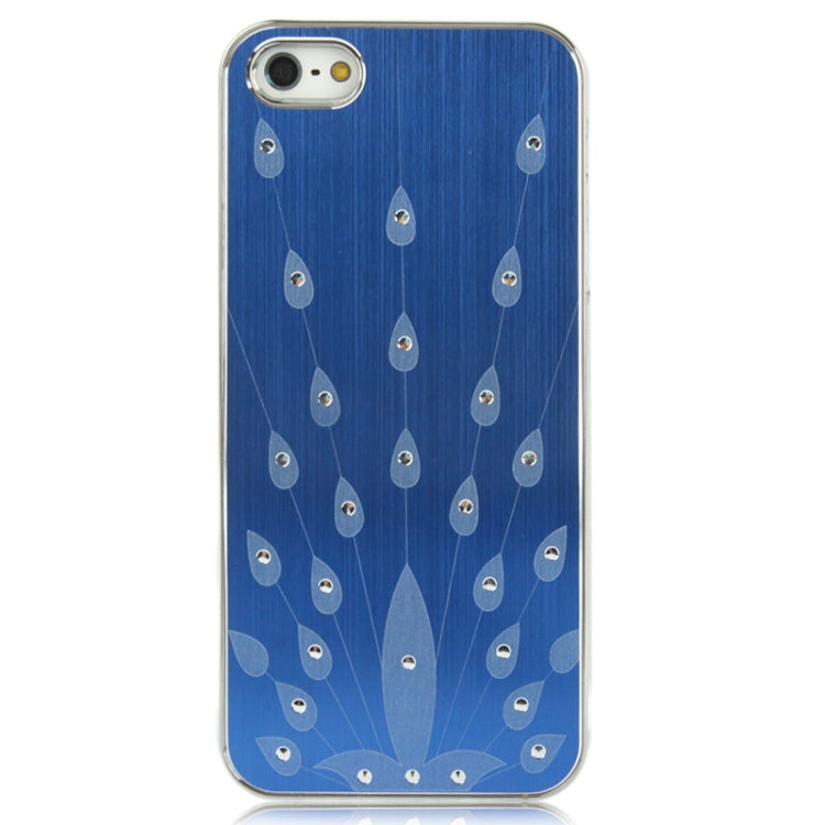 Brushed Metal Style Screens of The Peacock Pattern Diamond Series Metallic + Plastic Protective Case for iPhone 5 & 5s & SE