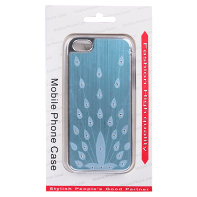 Brushed Metal Style Screens of The Peacock Pattern Diamond Series Metallic + Plastic Protective Case for iPhone 5 & 5s & SE