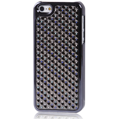 3D Diamond Texture Diamond Series Plating Skinning Plastic Protective Case with Metal Skin & Plating Border for iPhone 5 & 5s & SE
