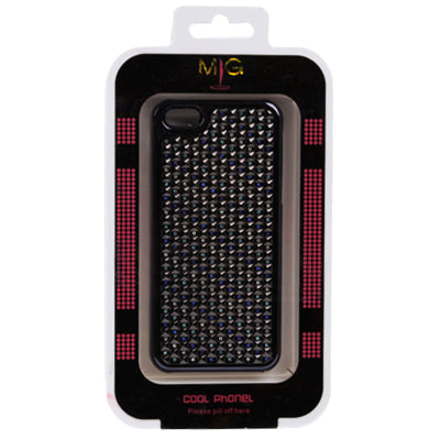 3D Diamond Texture Diamond Series Plating Skinning Plastic Protective Case with Metal Skin & Plating Border for iPhone 5 & 5s & SE