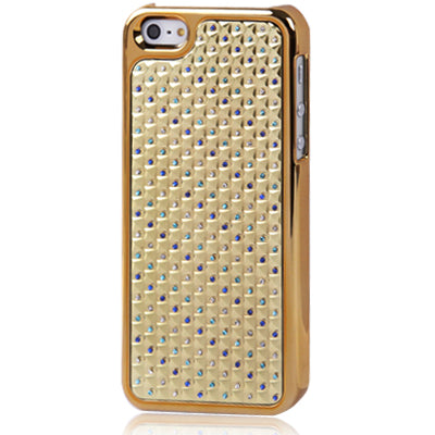 3D Diamond Texture Diamond Series Plating Skinning Plastic Protective Case with Metal Skin & Plating Border for iPhone 5 & 5s & SE