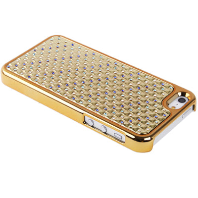 3D Diamond Texture Diamond Series Plating Skinning Plastic Protective Case with Metal Skin & Plating Border for iPhone 5 & 5s & SE