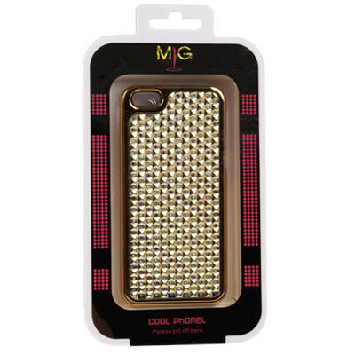 3D Diamond Texture Diamond Series Plating Skinning Plastic Protective Case with Metal Skin & Plating Border for iPhone 5 & 5s & SE