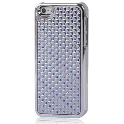 3D Diamond Texture Diamond Series Plating Skinning Plastic Protective Case with Metal Skin & Plating Border for iPhone 5 & 5s & SE