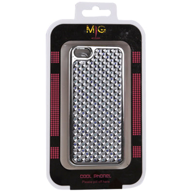 3D Diamond Texture Diamond Series Plating Skinning Plastic Protective Case with Metal Skin & Plating Border for iPhone 5 & 5s & SE