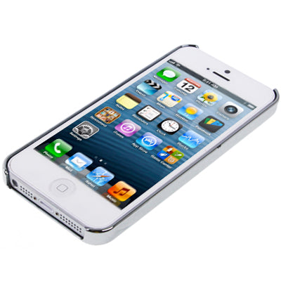 3D Diamond Texture Diamond Series Plating Skinning Plastic Protective Case with Metal Skin & Plating Border for iPhone 5 & 5s & SE (Silver)