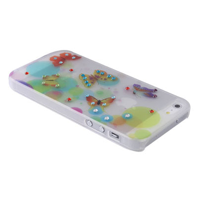 Diamond Butterfly Pattern Noctilucent Plastic Case for iPhone 5 & 5s & SE