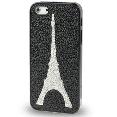 Eiffel Tower Pattern Diamond Style Cobblestone Texture Detachable Plastic Case for iPhone 5 & 5s & SE