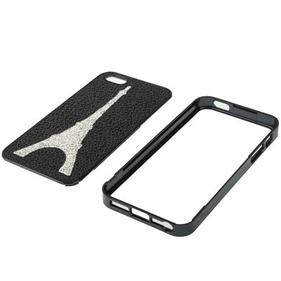 Eiffel Tower Pattern Diamond Style Cobblestone Texture Detachable Plastic Case for iPhone 5 & 5s & SE