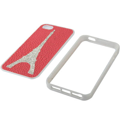 Eiffel Tower Pattern Diamond Style Cobblestone Texture Detachable Plastic Case for iPhone 5 & 5s & SE