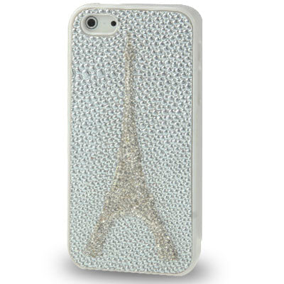 Eiffel Tower Pattern Diamond Style Cobblestone Texture Detachable Plastic Case for iPhone 5 & 5s & SE