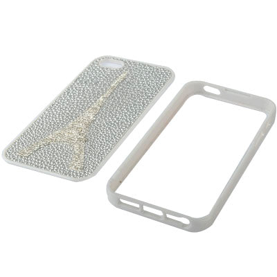 Eiffel Tower Pattern Diamond Style Cobblestone Texture Detachable Plastic Case for iPhone 5 & 5s & SE