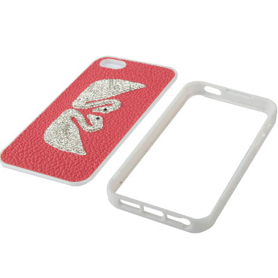 2-swan Pattern Diamond Style Cobblestone Texture Detachable Plastic Case for iPhone 5 & 5s & SE