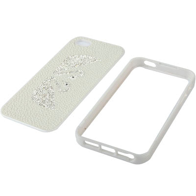 2-swan Pattern Diamond Style Cobblestone Texture Detachable Plastic Case for iPhone 5 & 5s & SE