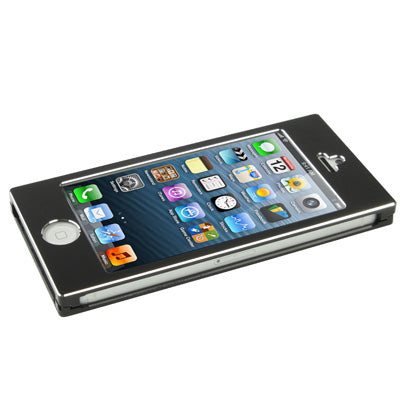 Diamond Encrusted Magnetic Horizontal Flip Hollow Aluminum Case for iPhone 5 & 5s & SE (Black)