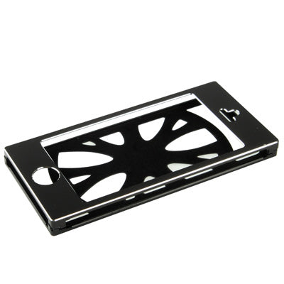 Diamond Encrusted Magnetic Horizontal Flip Hollow Aluminum Case for iPhone 5 & 5s & SE (Black)