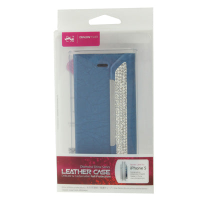 Wallet Style Diamond Encrusted Roots Texture Horizontal Flip Leather Case for iPhone 5 & 5s & SE & SE
