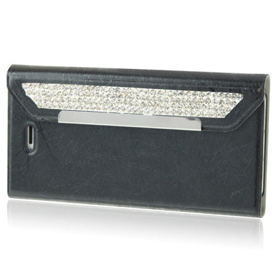 Wallet Style Diamond Encrusted Roots Texture Horizontal Flip Leather Case for iPhone 5 & 5s & SE & SE