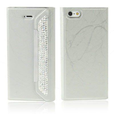 Wallet Style Diamond Encrusted Roots Texture Horizontal Flip Leather Case for iPhone 5 & 5s & SE & SE