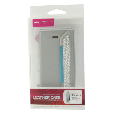 Wallet Style Diamond Encrusted Roots Texture Horizontal Flip Leather Case for iPhone 5 & 5s & SE & SE