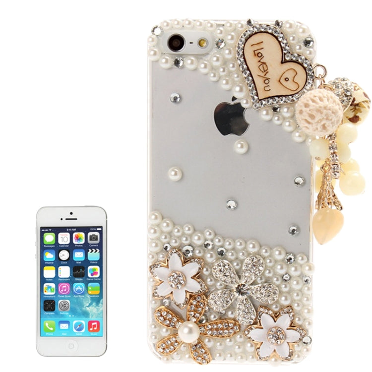 DIY Heart Pattern Diamond Encrusted Crystal Case for iPhone 5 & 5s & SE