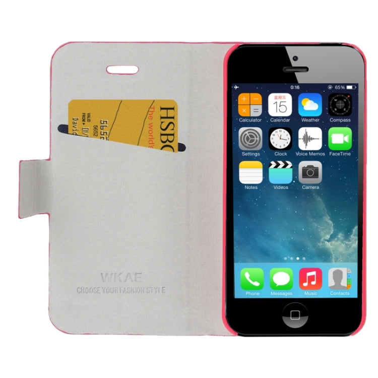 DIY 3D Butterfly Diamond Encrusted Leather Case with Credit Card Slot for iPhone 5 & 5s & SE & SE (Magenta)