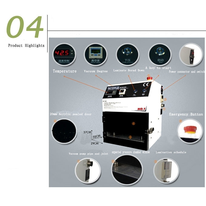 Scotle Phone Repair Machine OCA Vacuum Laminating Machine LCD Laminator Machine for iPhone / Samsung / HTC / Sony etc.