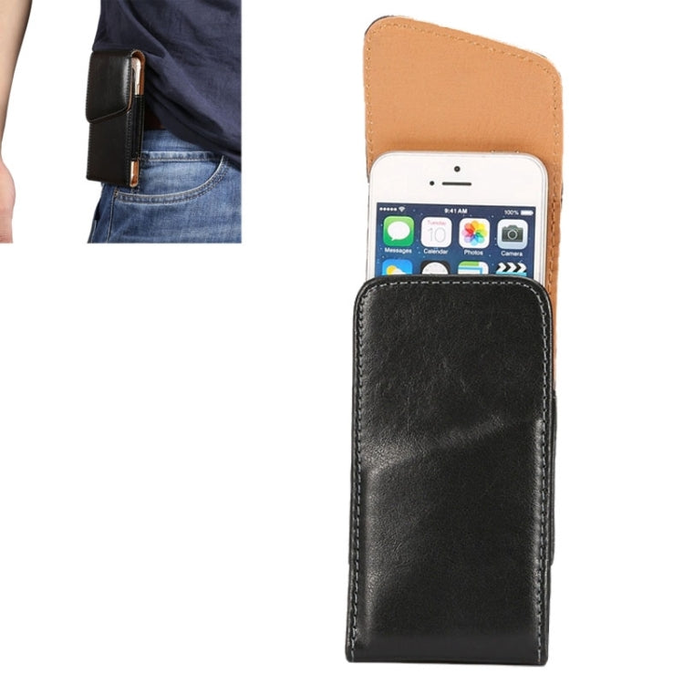 4.0 Inch Universal Lambskin Texture Vertical Flip Leather Case / Waist Bag with Rotatable Back Splint for iPhone 5 & 5s & SE & SE