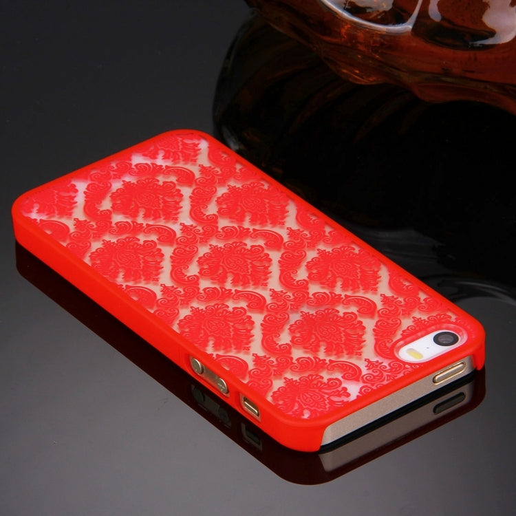 Retro Palace Embossed Flowers Pattern Protective Hard Case for iPhone 5 & 5S & SE