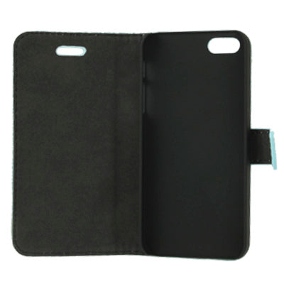Litchi Texture Horizontal Holder Leather Case for iPhone 5 & 5s & SE & SE  (Baby Blue)