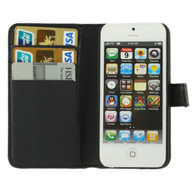 Litchi Texture Horizontal with Credit Card Slots & Holder Leather Case for iPhone 5 & 5s & SE & SE