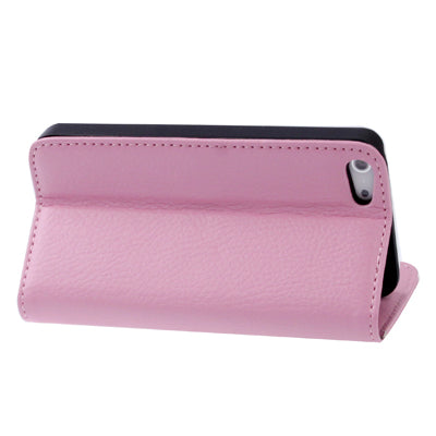 Litchi Texture Leather Case with Credit Card Slots & Holder for iPhone 5