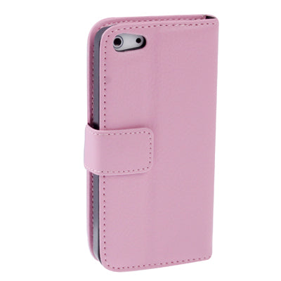Litchi Texture Leather Case with Credit Card Slots & Holder for iPhone 5