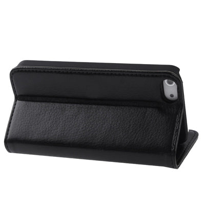 Litchi Texture Leather Case with Credit Card Slots & Holder for iPhone 5