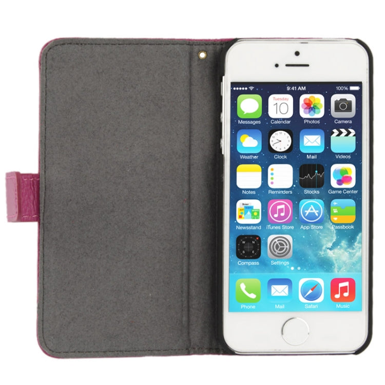 Litchi Texture Flip Top-grain Genuine Leather Case for iPhone 5 & 5s & SE & SE