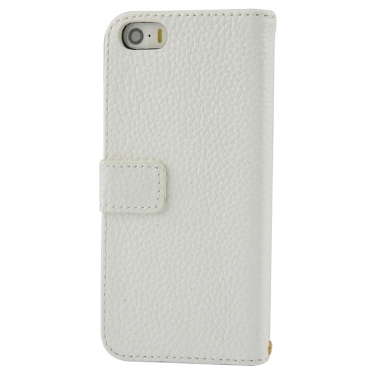 Litchi Texture Flip Top-grain Genuine Leather Case for iPhone 5 & 5s & SE & SE