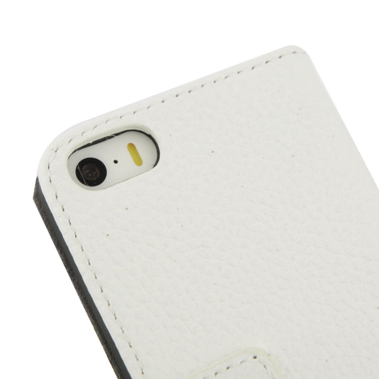 Litchi Texture Flip Top-grain Genuine Leather Case for iPhone 5 & 5s & SE & SE