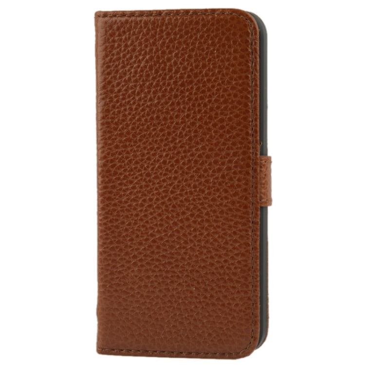 Litchi Texture Flip Top-grain Genuine Leather Case for iPhone 5 & 5s & SE & SE