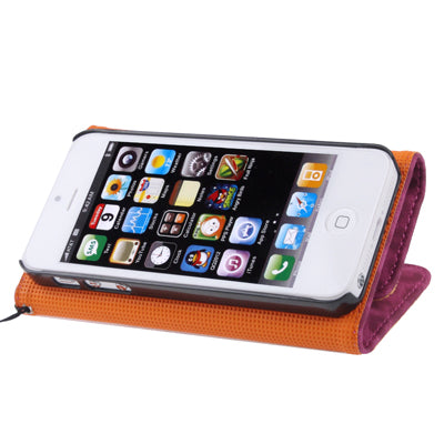 Leopard Texture Leather Case with Credit Card Slot & Lanyard for iPhone 5