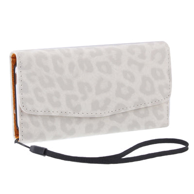 Leopard Texture Leather Case with Credit Card Slot & Lanyard for iPhone 5