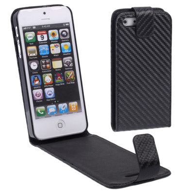 Carbon Fiber Texture Leather Case for iPhone 5 & 5s & SE & SE