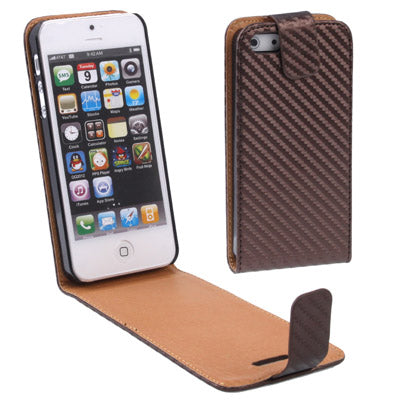 Carbon Fiber Texture Leather Case for iPhone 5 & 5s & SE & SE