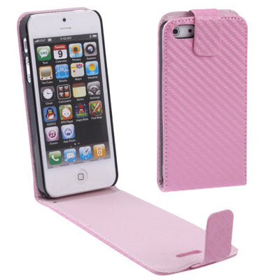 Carbon Fiber Texture Leather Case for iPhone 5 & 5s & SE & SE