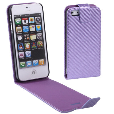 Carbon Fiber Texture Leather Case for iPhone 5 & 5s & SE & SE